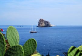 View of boat from Panarea Aeolian Islands