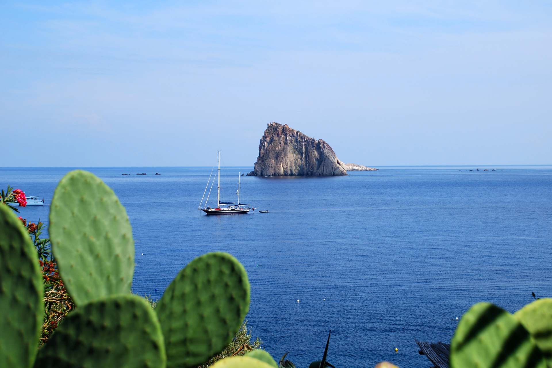 View of boat from Panarea Aeolian Islands
