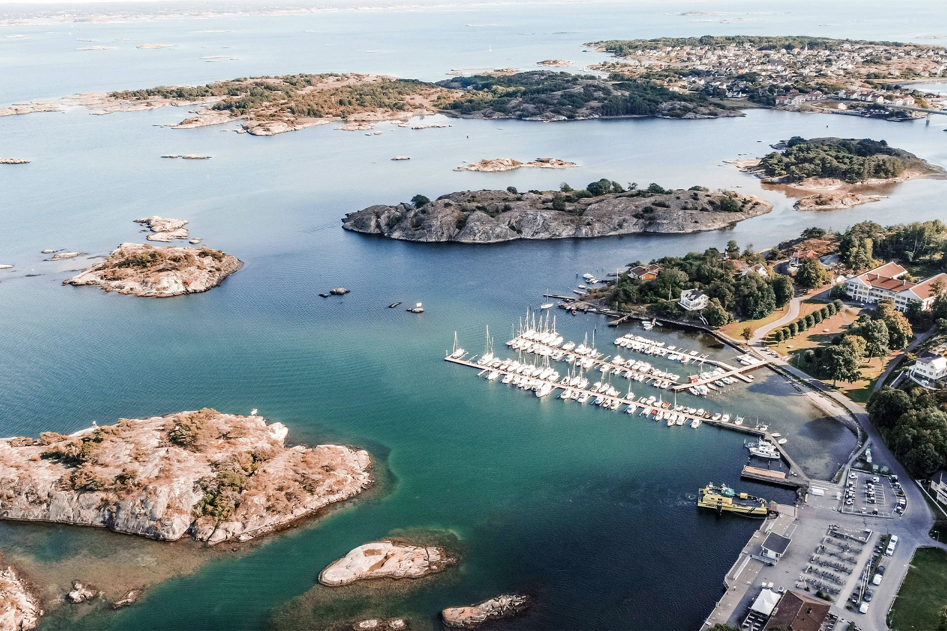 Aerial view of Stryso, Gothenburg, Swedish archipelago, Sweden