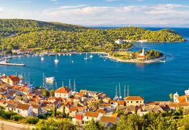Aerial view of the bay of Vis, Croatia