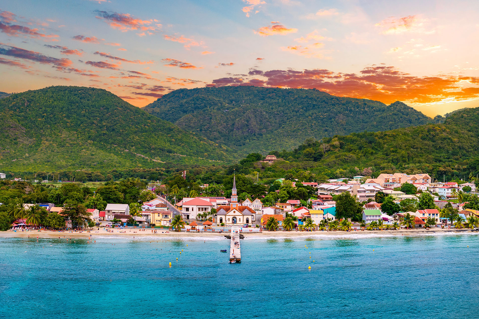 Aerial view of the island of Martinique, Caribbean
