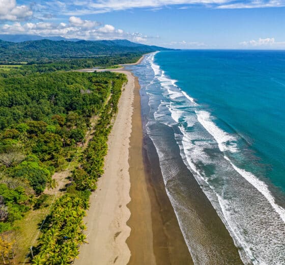 Aerial view overlooking Carmen, Costa Rica, Central America