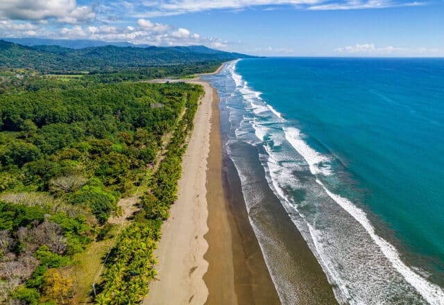 Aerial view overlooking Carmen, Costa Rica, Central America