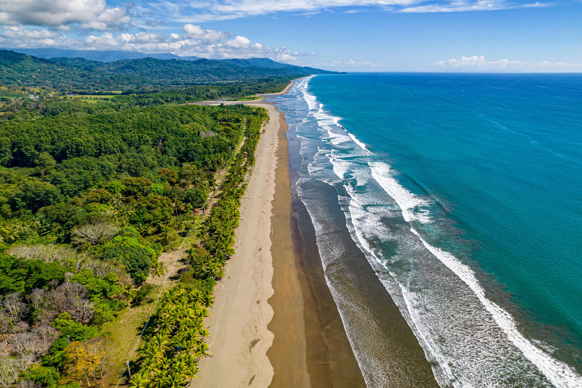 Aerial view overlooking Carmen, Costa Rica, Central America