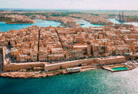 Aerial view of Valetta, city in Malta, Europe, Mediterraneanjpg