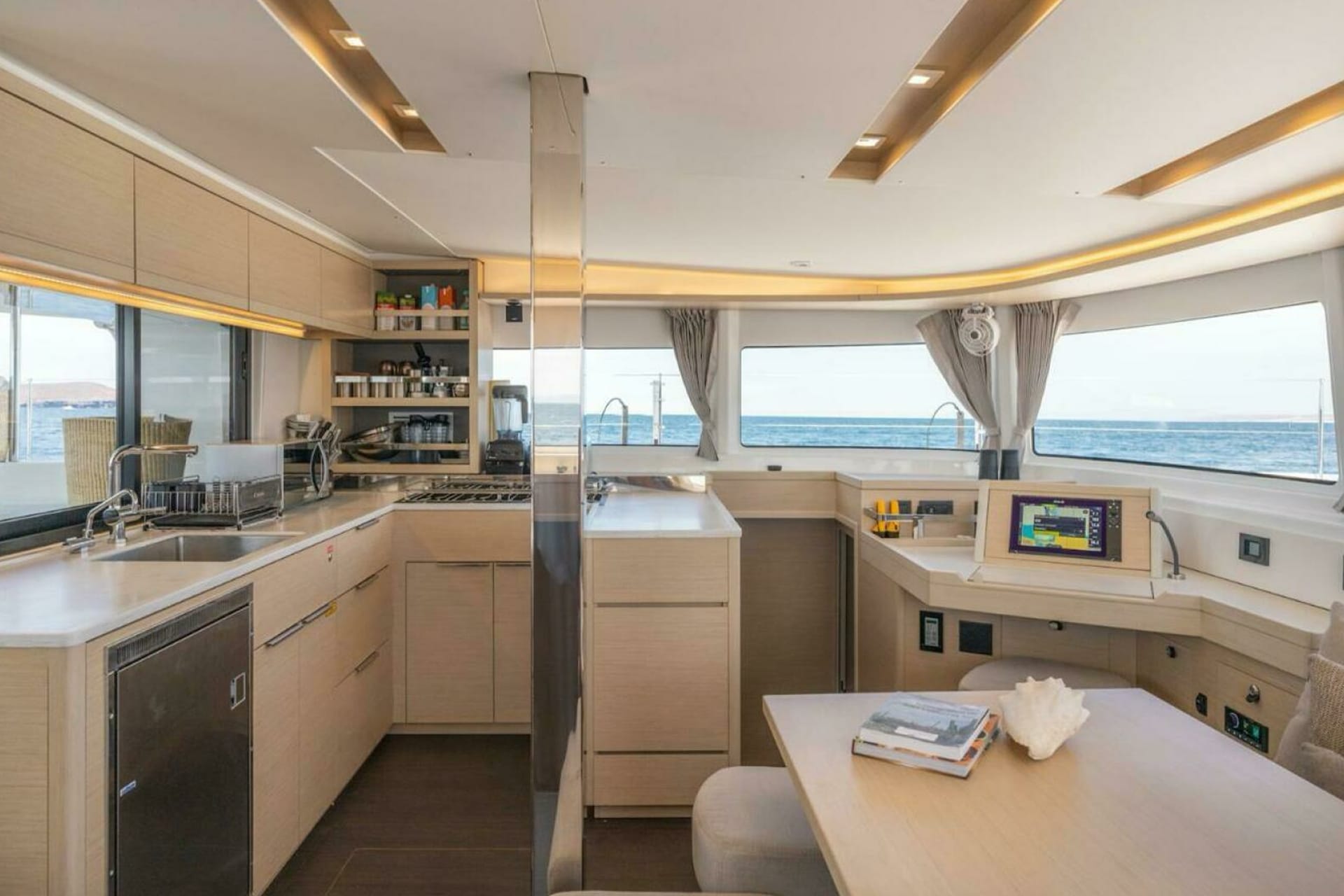 Agave Acacia kitchen onboard interior saloon lagoon 46
