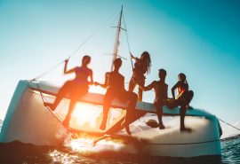 Agave Catamaran guests bows