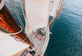 Tall Ship Aron from above bows adventure sailing denmark