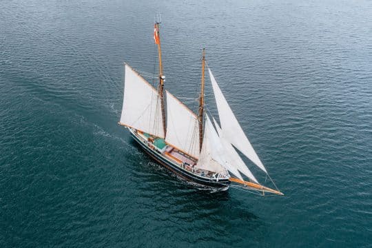 Aron classic schooner full sail tall ship sailing adventure in Denmark