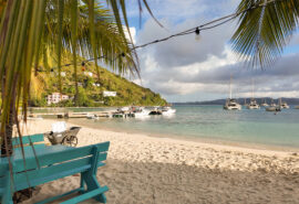 BVIs view of beach in the British Virgin Islands beach bar