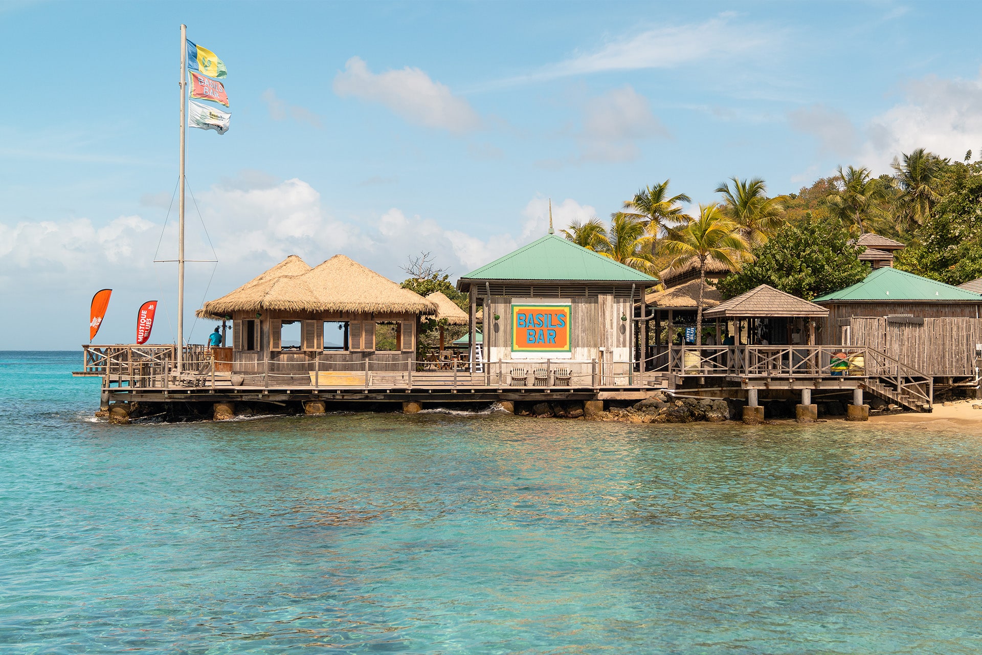 Basil's bar on Mustique, St Vincent and the Grenadines, Caribbean