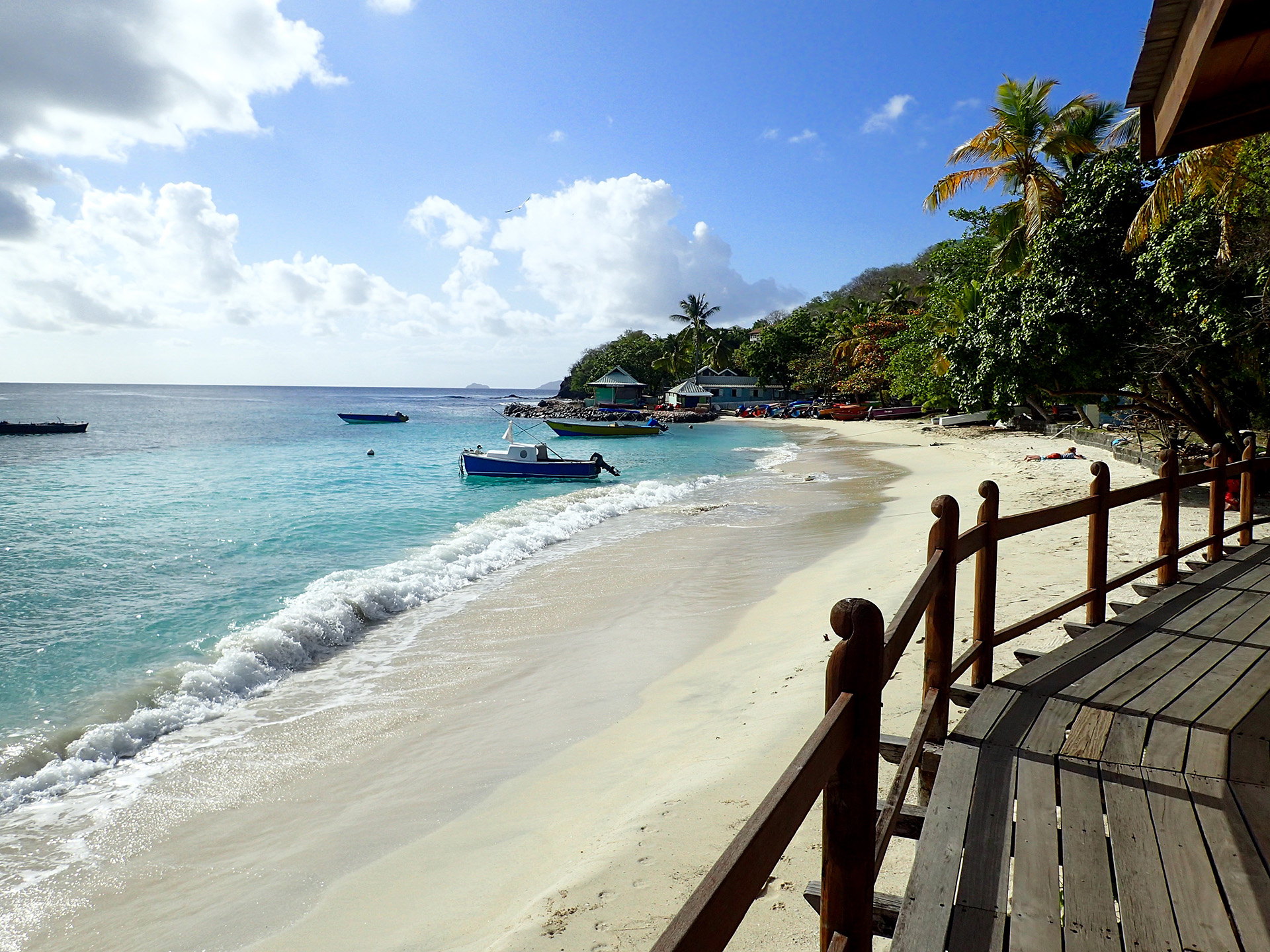 View of a beach on Bequia island, Grenadines
