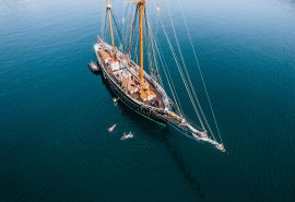 Swimming off Bessie Ellen at anchor