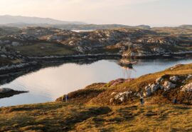 Bessie Ellen anchored off Ronay, Outer Hebrides, Scotland