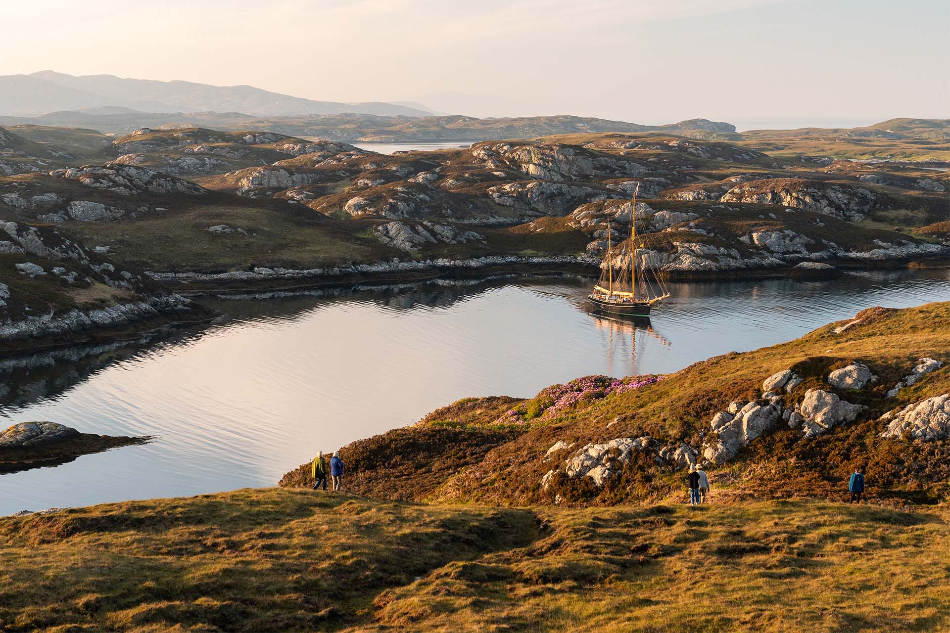 Bessie Ellen anchored off Ronay, Outer Hebrides, Scotland