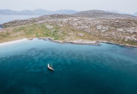Bessie Ellen at anchor in the Scottish Hebrides