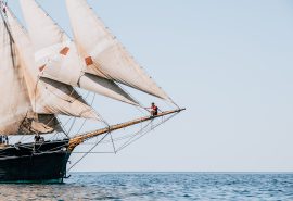 Bessie Ellen full sail bows tall ship sailing