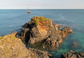Bessie Ellen guests swimming off Cadgwith, Cornwall