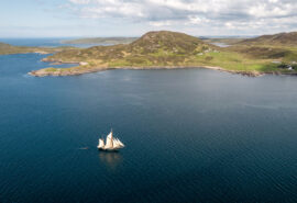 Bessie Ellen sailing into Loch Broom, Hebrides, Scotland