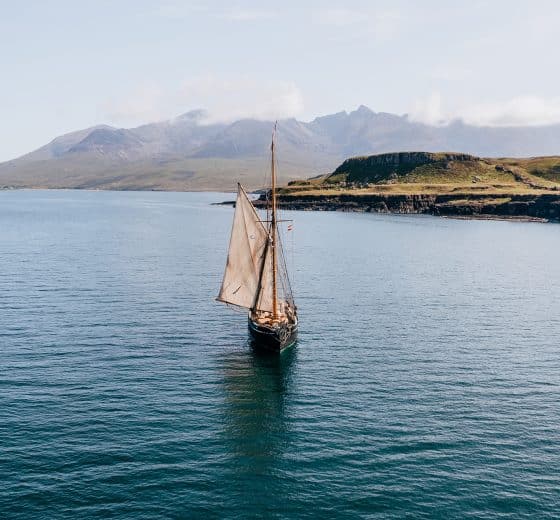 Bessie Ellen sailing off the coast of the isle of Skye, Scotland