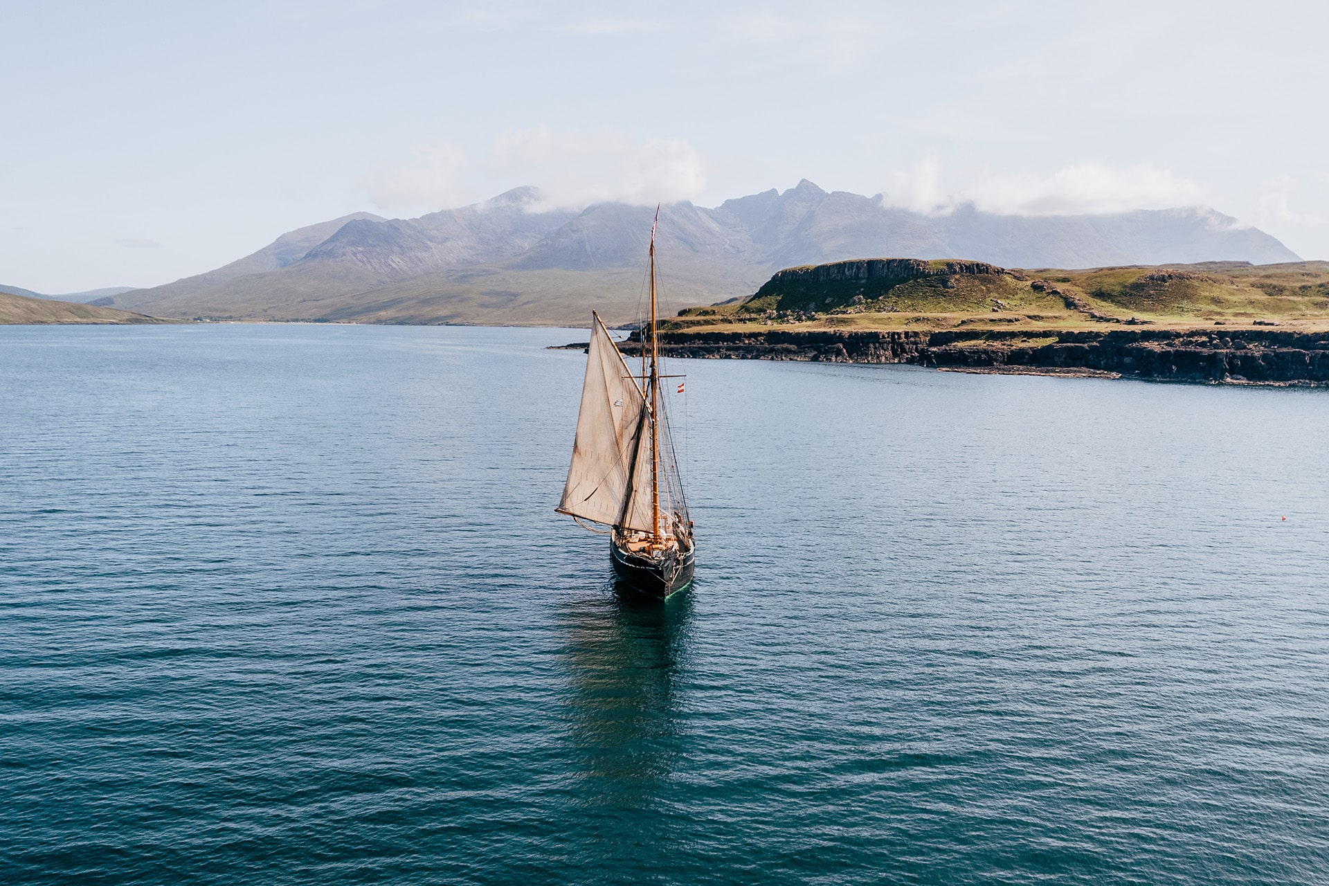 Bessie Ellen sailing off the coast of the isle of Skye, Scotland