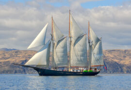 Blue Clipper full sails Scotland
