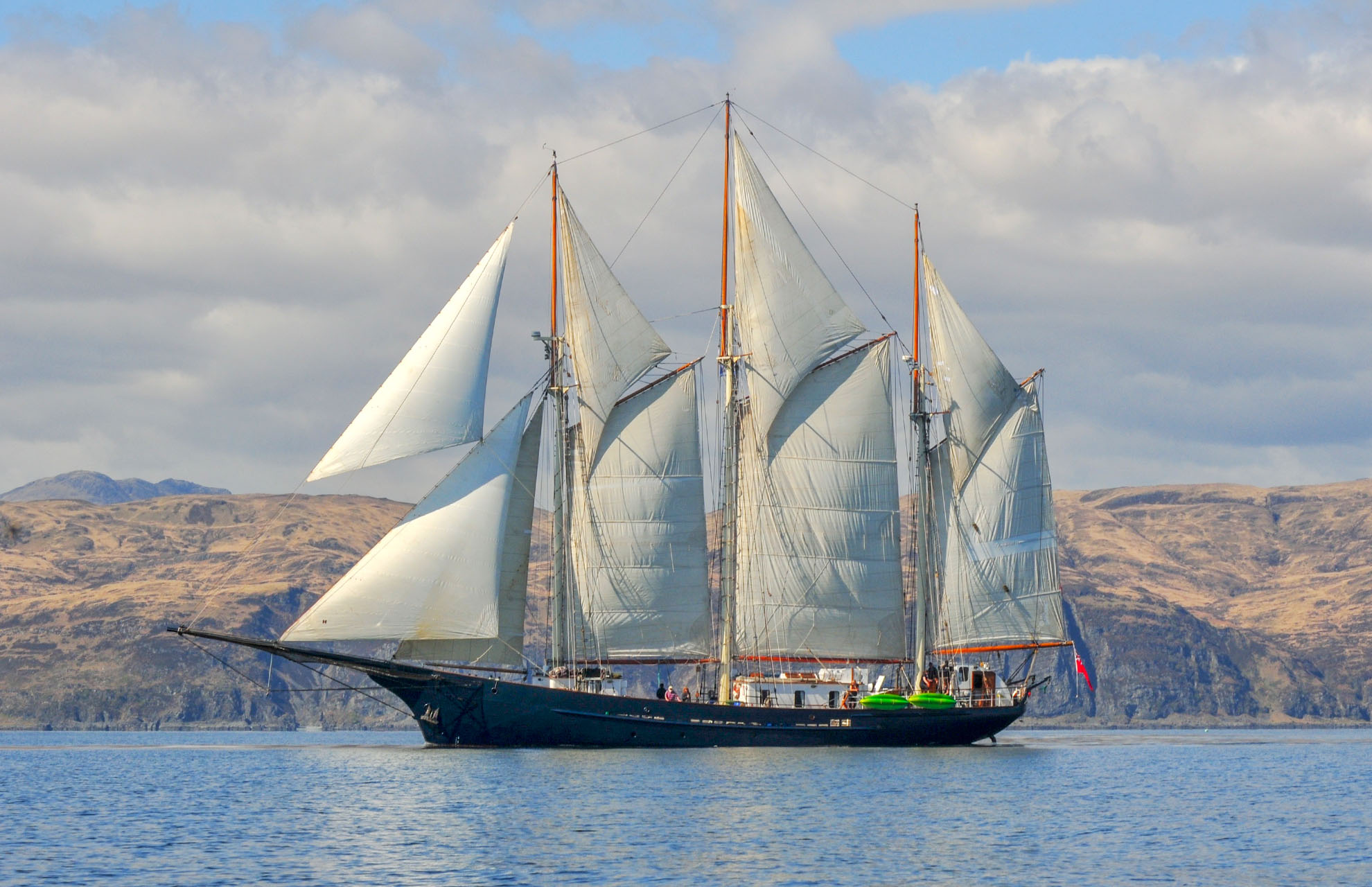 Blue Clipper full sails Scotland
