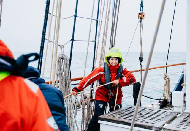 Blue Clipper guest offshore sailing