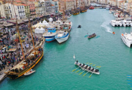 Boats anchored at the escale à sète festival, France