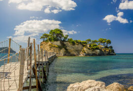 Bridge to island in Zante, Zakynthos, Ionian islands Greece