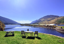 Caledonian Canal view of the Scottish Highlands Loch in Scotland