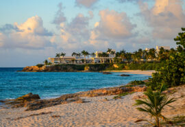 Caribbean view from beach on Anguilla, caribbean islands