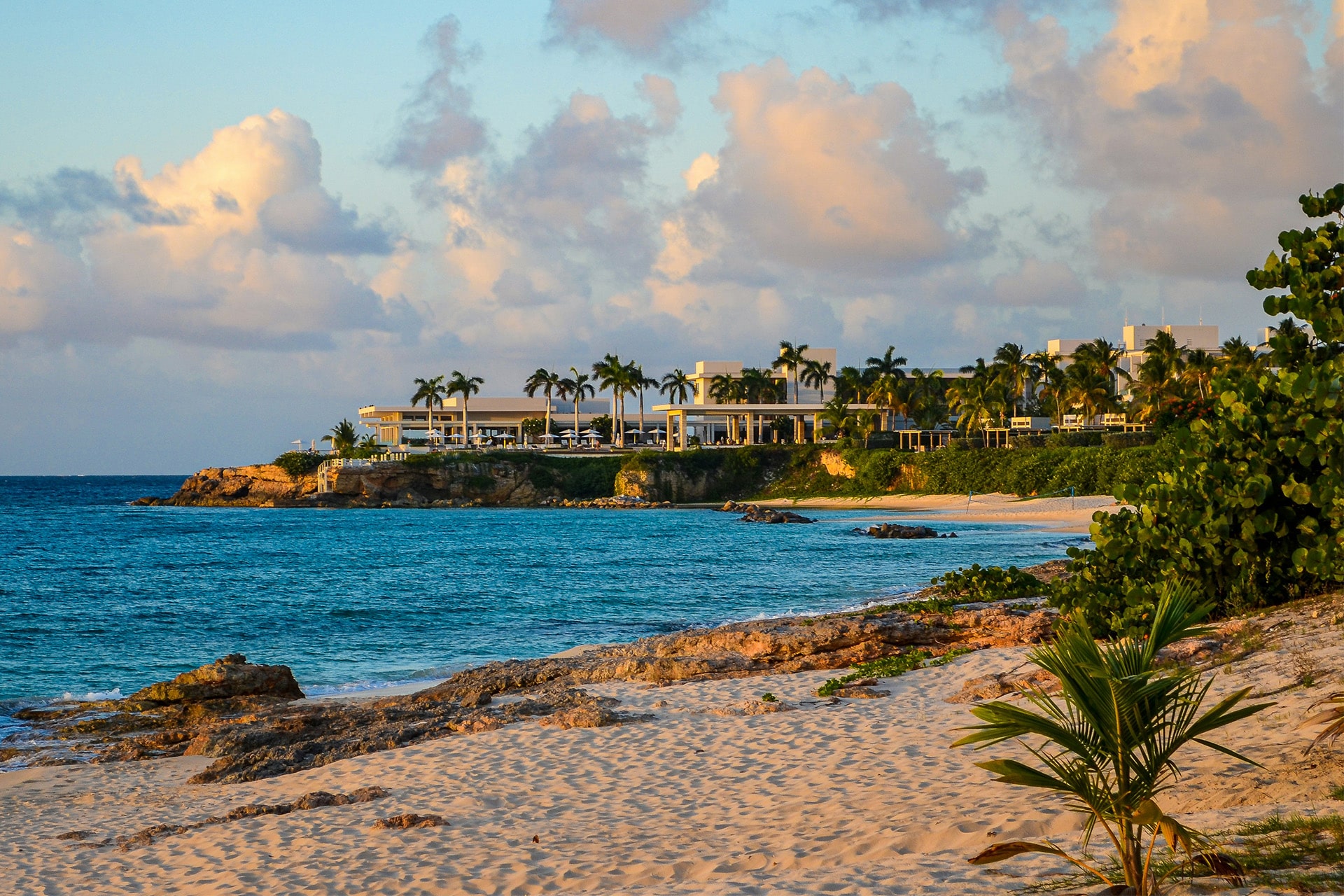 Caribbean view from beach on Anguilla, caribbean islands
