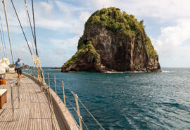 Chronos Amchored off Duvernette Island, St Vincent, Caribbean