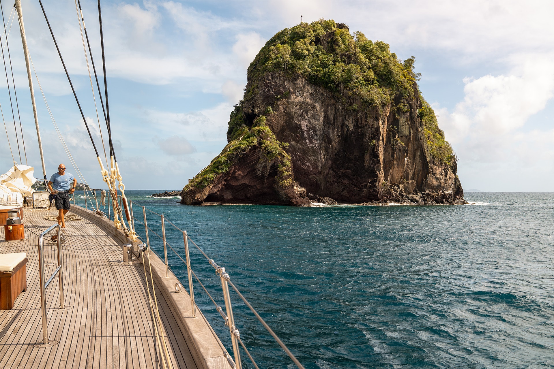 Chronos Amchored off Duvernette Island, St Vincent, Caribbean