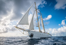 Chronos adventure sailing from bow