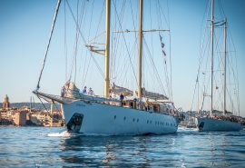Chronos and Rhea sailing in company, St Tropez regatta