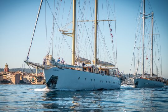 Chronos and Rhea sailing in company, St Tropez regatta