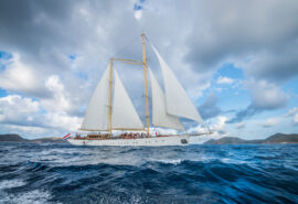 Chronos in full sail coastal