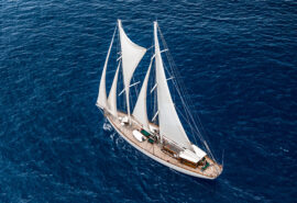 Chronos sailing from above open ocean