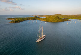 Chronos yacht anchored at Hog Island, Grenada, Caribbean