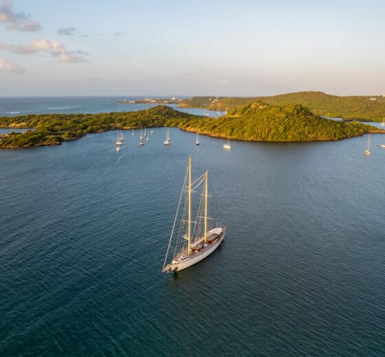 Chronos yacht anchored at Hog Island, Grenada, Caribbean