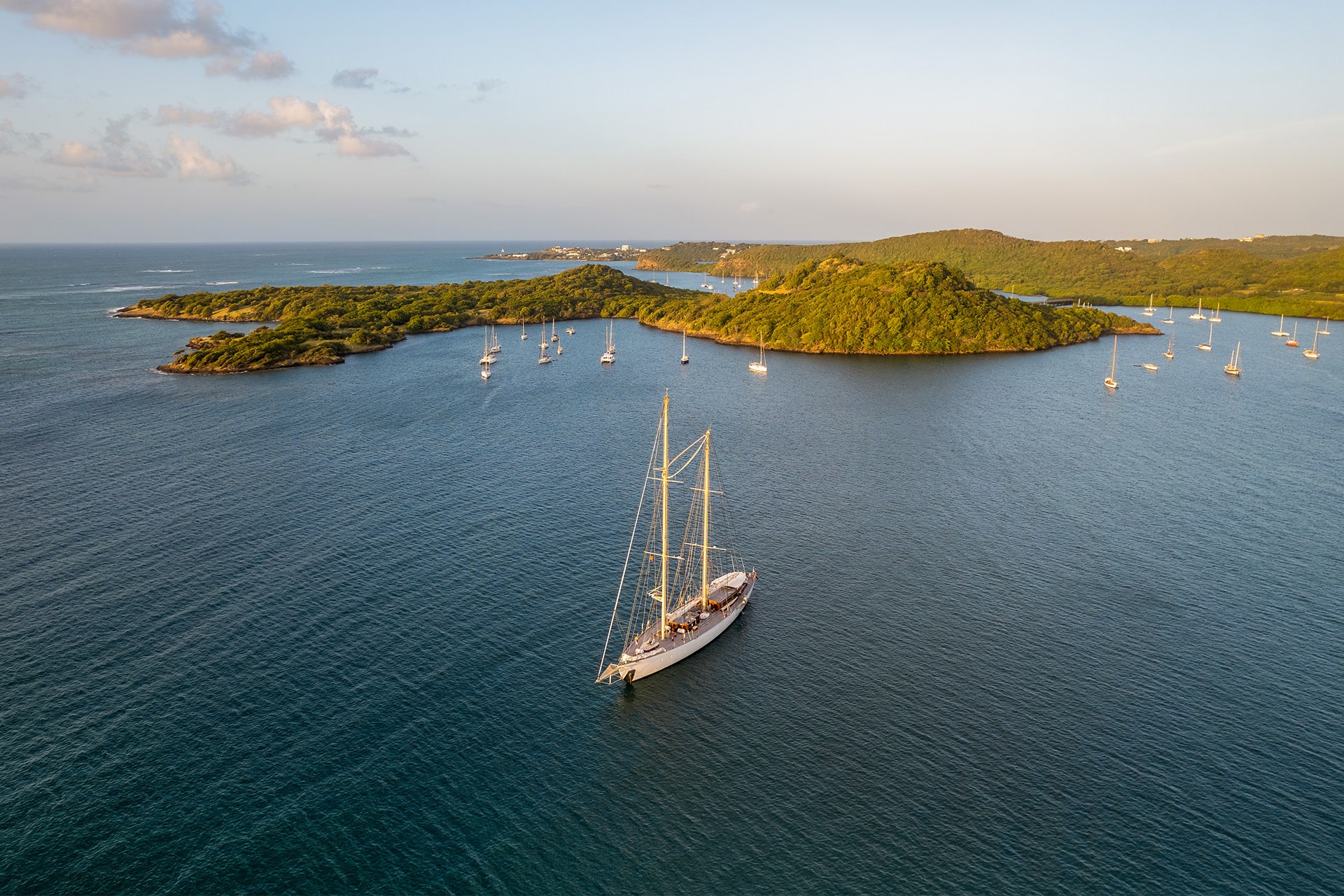 Chronos yacht anchored at Hog Island, Grenada, Caribbean