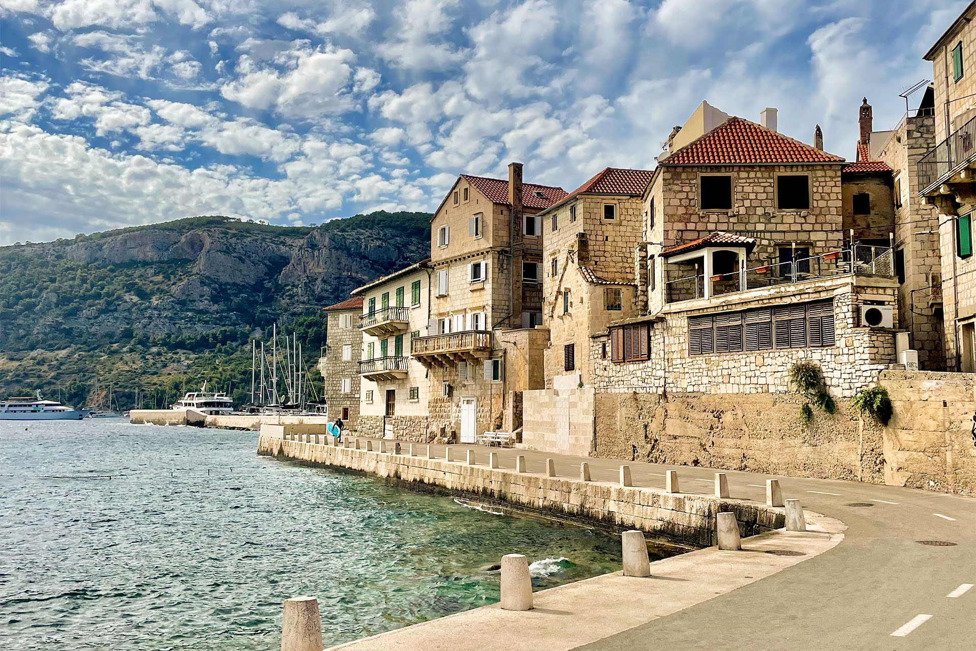 Coastal town of Komiza, Vis, Croatia