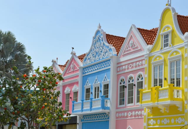 Colourful Houses in Aruba, Caribbean Sea