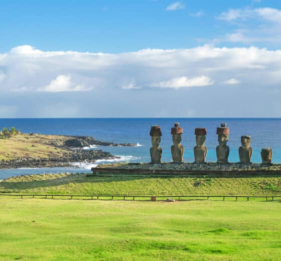 Easter Island statues, Polynesia, South America
