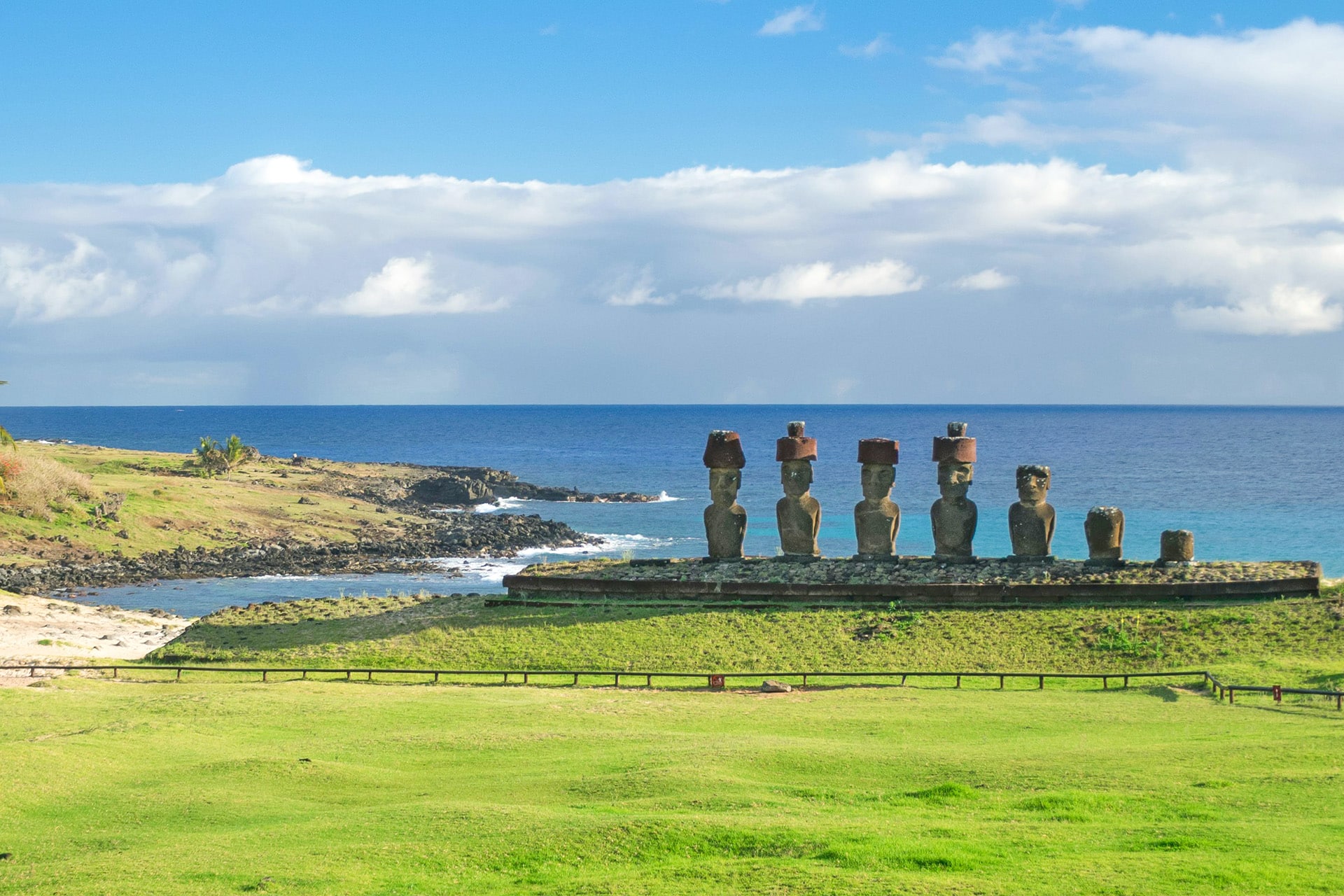 Easter Island statues, Polynesia, South America