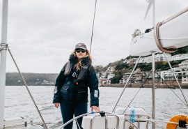 Emma Claire guest onboard in Salcombe bay Devon