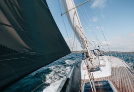 Emma Claire underway on board