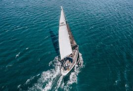 Emma Claire yacht sailing from above